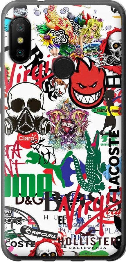 Чехол на Xiaomi Mi A2 Lite Many different logos (4022u-1522-42517)