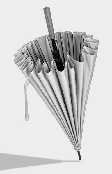 Парасоля-тростина напівавтомат 24 спиці Сірий (15-119)