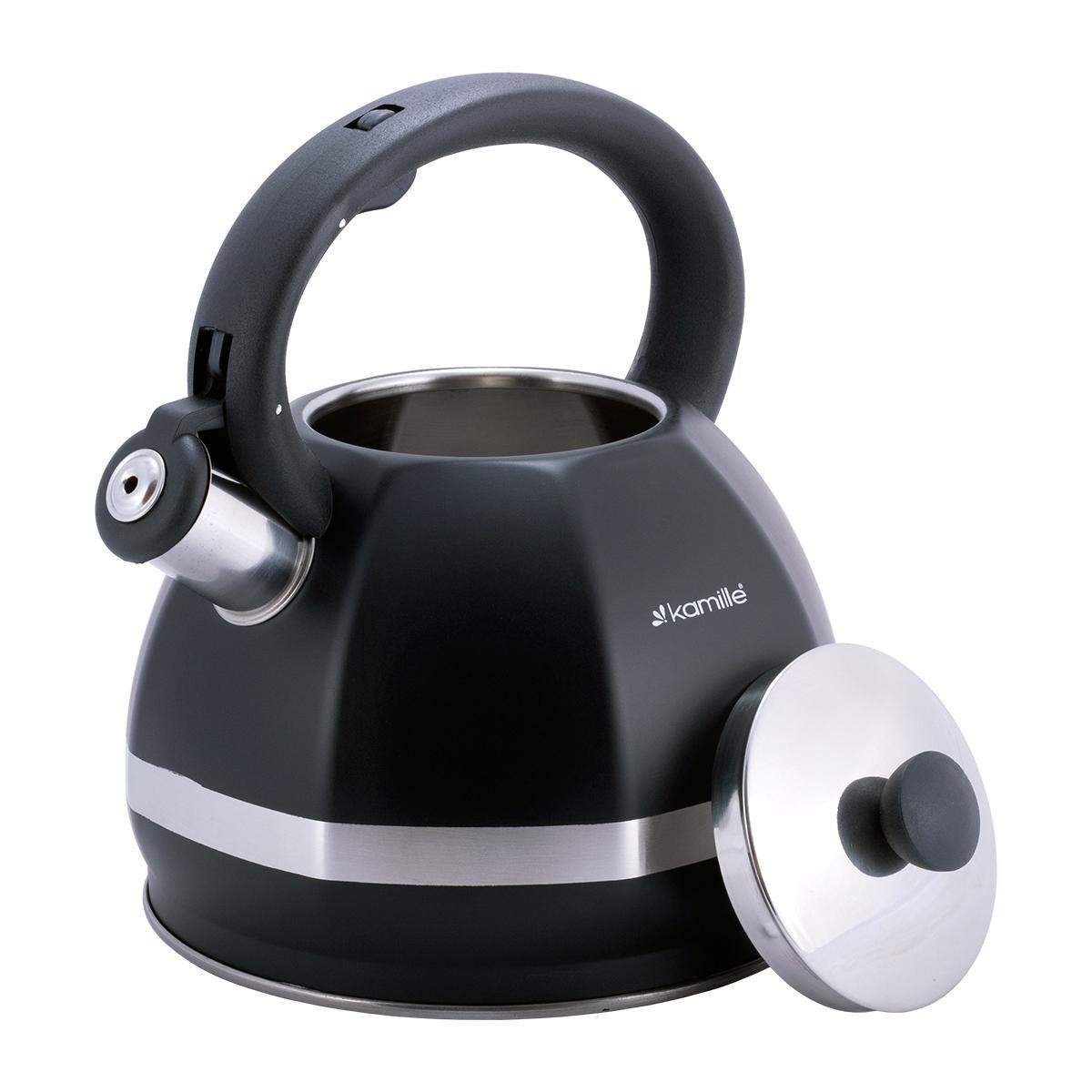 Чайник Kamille из нержавеющей стали со свистком и нейлоновой ручкой для индукции 3 л - фото 2 Чайник Kamille из нержавеющей стали со свистком и нейлоновой ручкой для индукции 3 л - фото 2