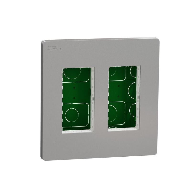 Блок Schneider Electric Unica System скрытая вставка + 2х2 ABS Алюминий (NU172430) Блок Schneider Electric Unica System скрытая вставка + 2х2 ABS Алюминий (NU172430)