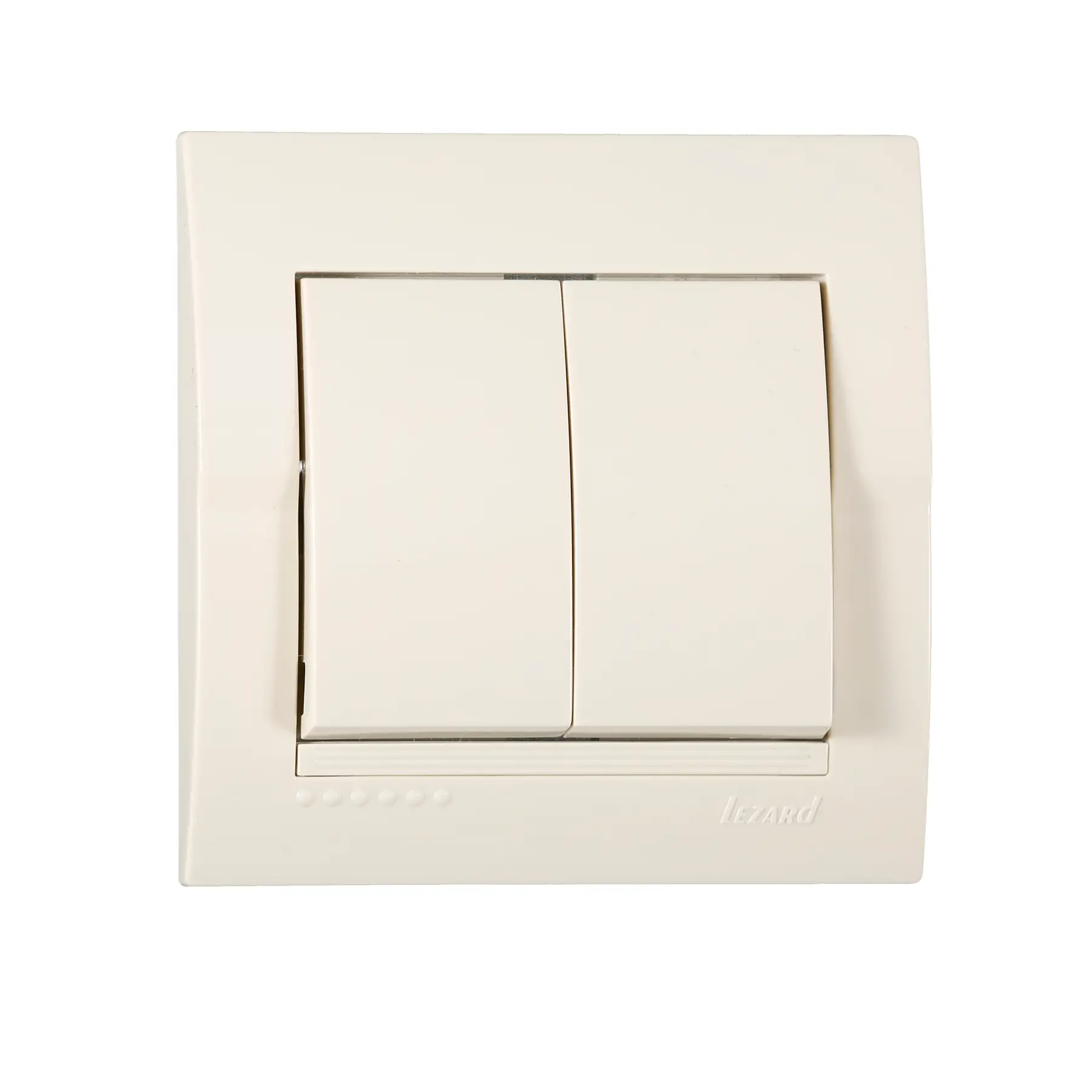 Вимикач Lezard Deriy 2-клавішний Кремовий