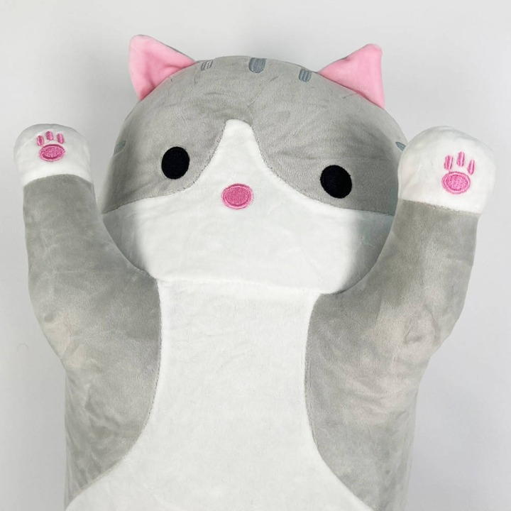 Мягкая игрушка с пледом Кот-батон 60 см 110х160 см Серый (2117-241) - фото 8