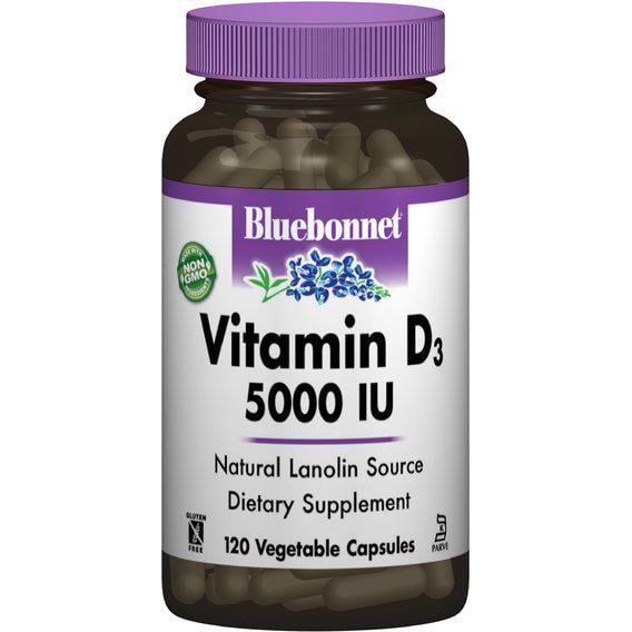 Витамин D Bluebonnet Nutrition Vitamin D3 5000 IU 120 Veg Caps (BLB0369)