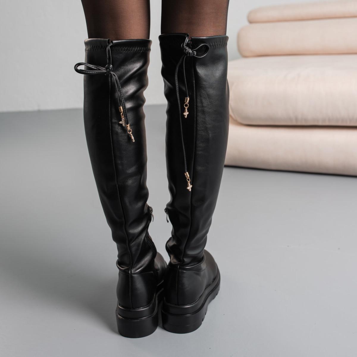 Ботфорти жіночі Fashion р. 40 25,5 см Чорний (3853) - фото 4 Ботфорти жіночі Fashion р. 40 25,5 см Чорний (3853) - фото 4