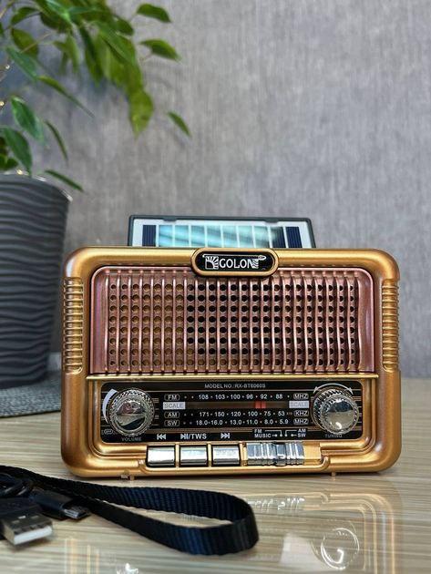 Радиоприемник с солнечной панелью Golon RX-BT6060S с Bluetooth и USB/SD Коричневый - фото 9 Радиоприемник с солнечной панелью Golon RX-BT6060S с Bluetooth и USB/SD Коричневый - фото 9