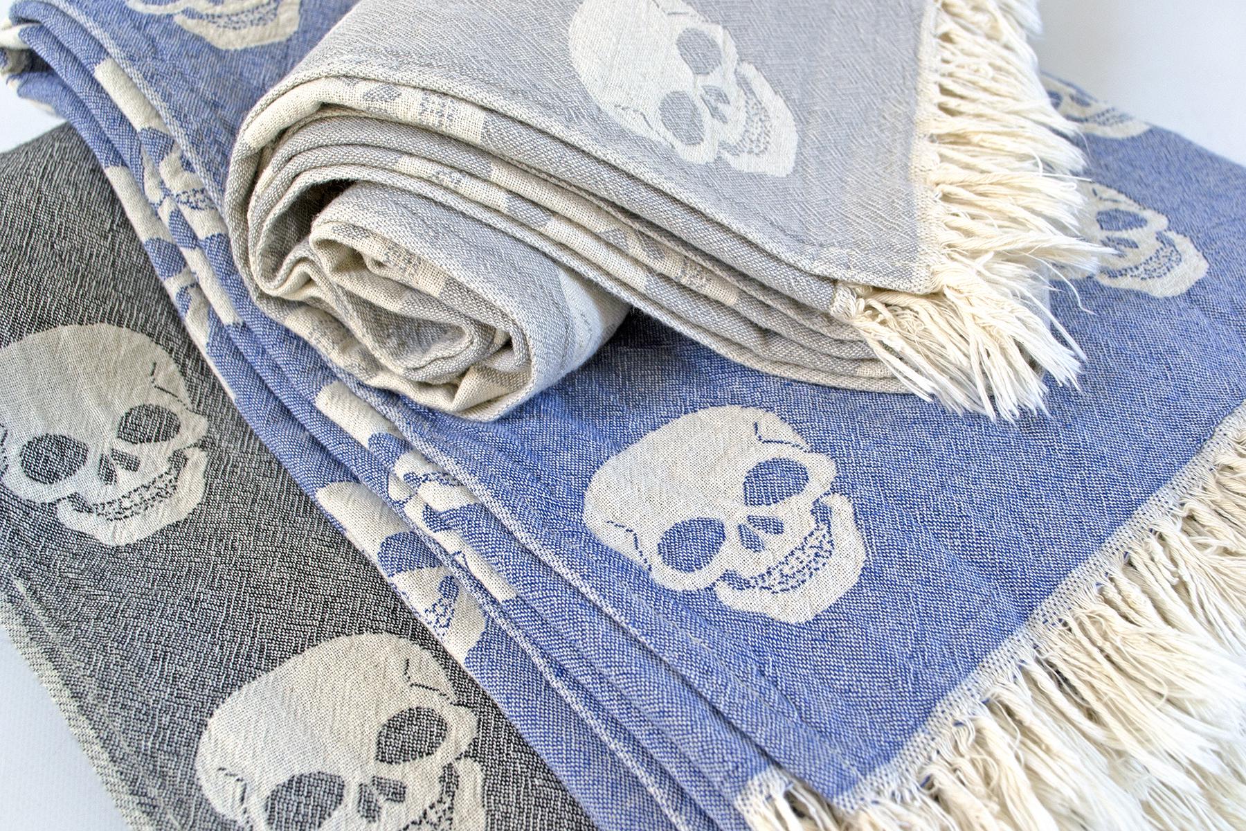 Полотенце Lotus Home Pestemal Skull 90х160 см Denim - фото 6