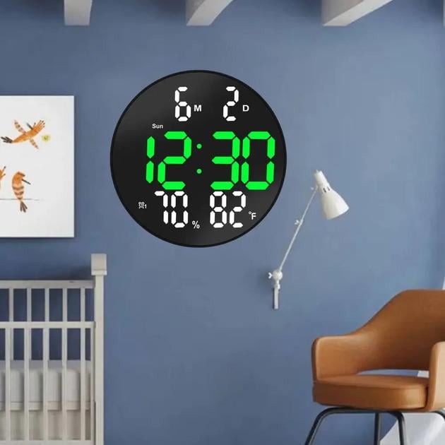 Часы электронные настенные LED Wall Clock DS-3813L Черный (1010883-Black)