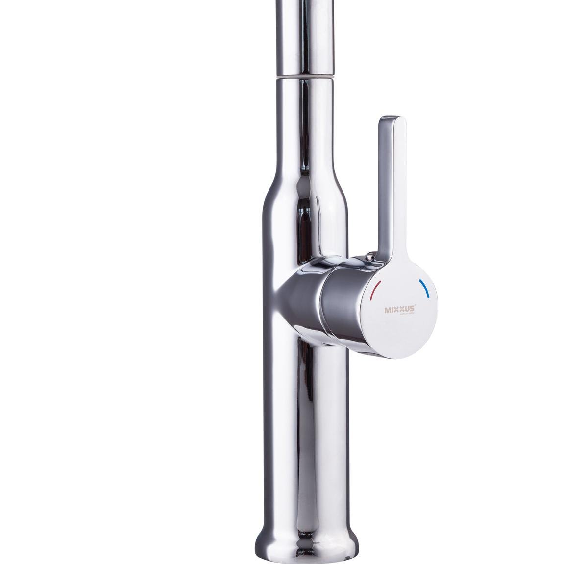 Змішувач на кухню з висувним виливом одноважільний MIXXUS 014 латунь Хром (b-MI6958) - фото 8