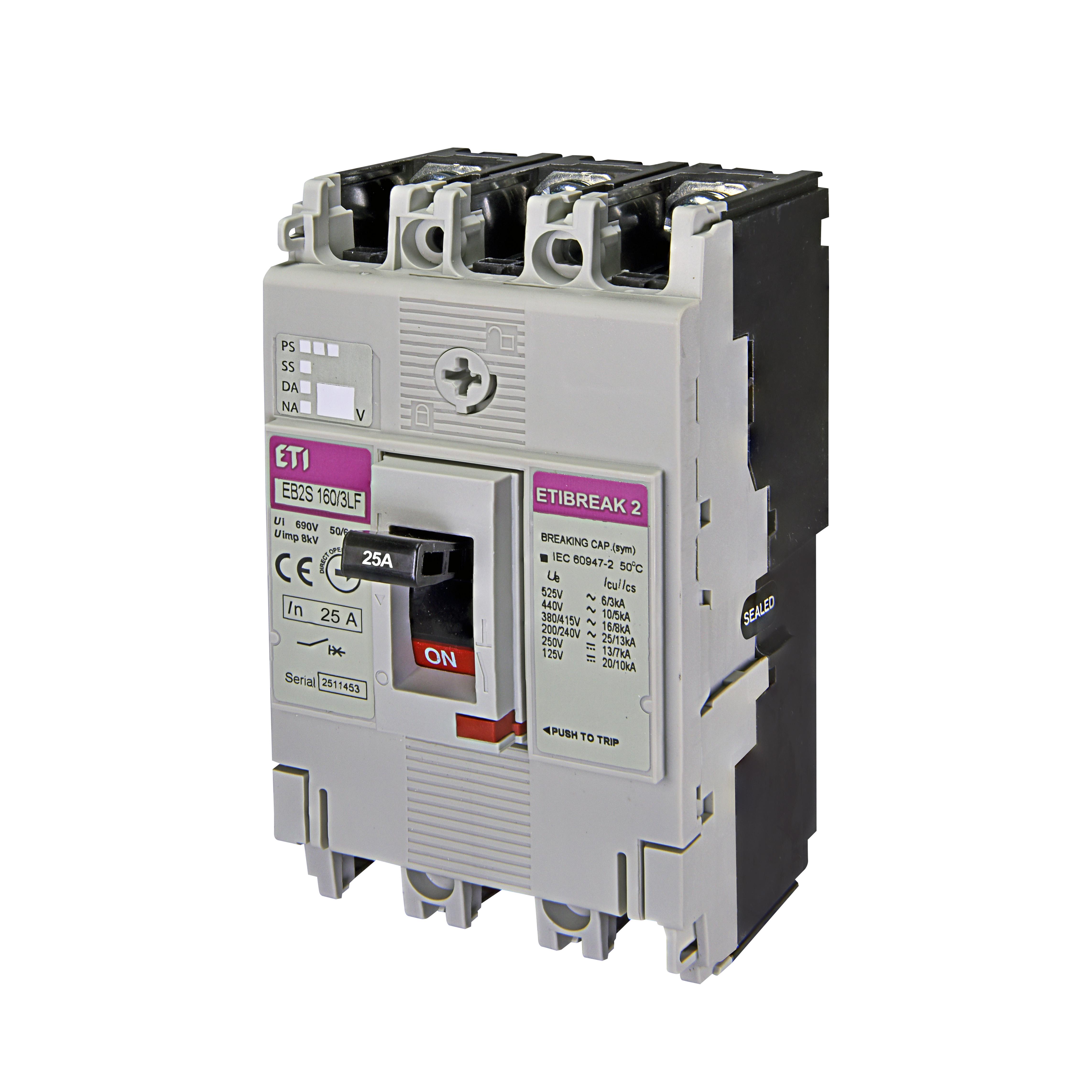 Автоматичний вимикач 3P 25A 16 kA ETIBREAK EB2S 160/6LF 4671803