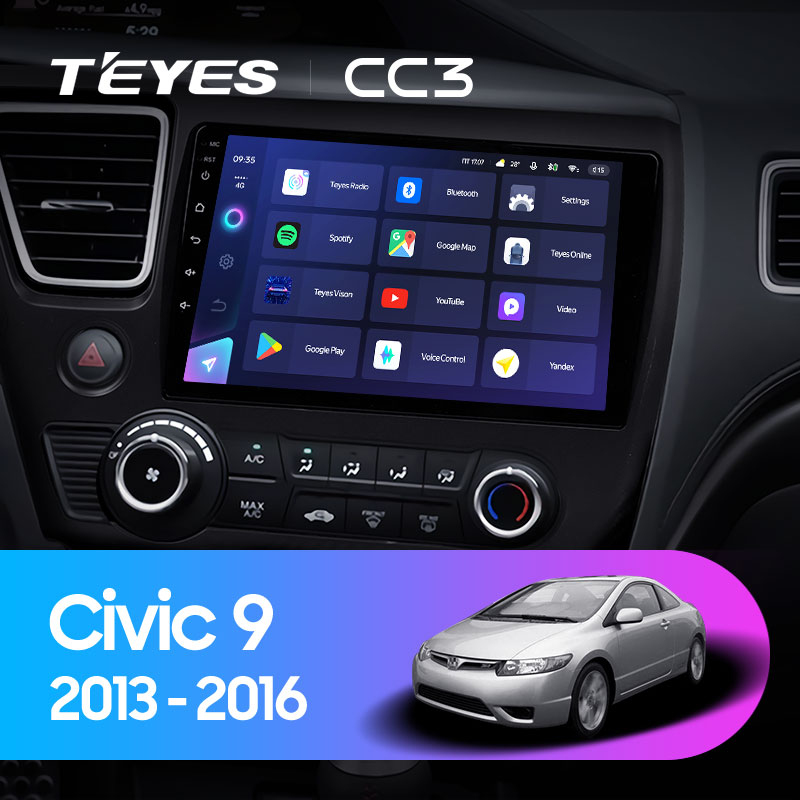 Автомагнитола штатная Teyes CC3 360° для Honda Civic 9 US EDITION 2013-2016 Android (1659122594) - фото 3