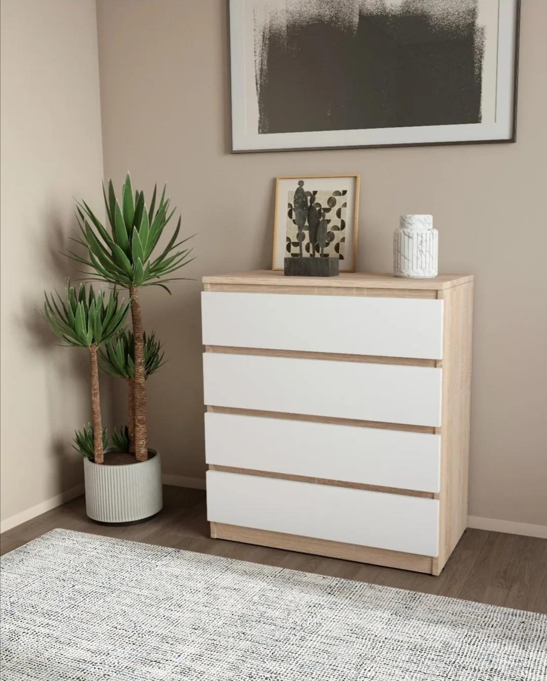 Комод Light 4 ящика Дуб сонома/Білий