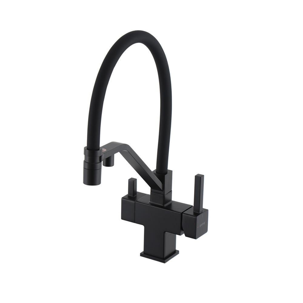 Смеситель для кухни под осмос Gappo G4395-66 с гибким изливом Черный (1961748350)