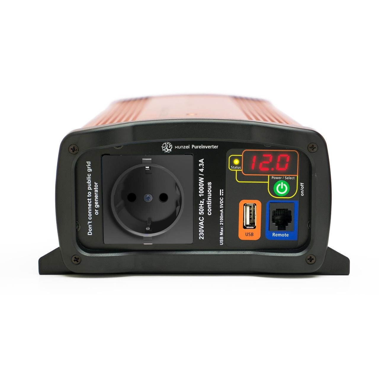 Инвертор Xunzel 1000 Вт с чистой синусоидальной волной 12V/2.1A USB (24843098) - фото 2 Инвертор Xunzel 1000 Вт с чистой синусоидальной волной 12V/2.1A USB (24843098) - фото 2