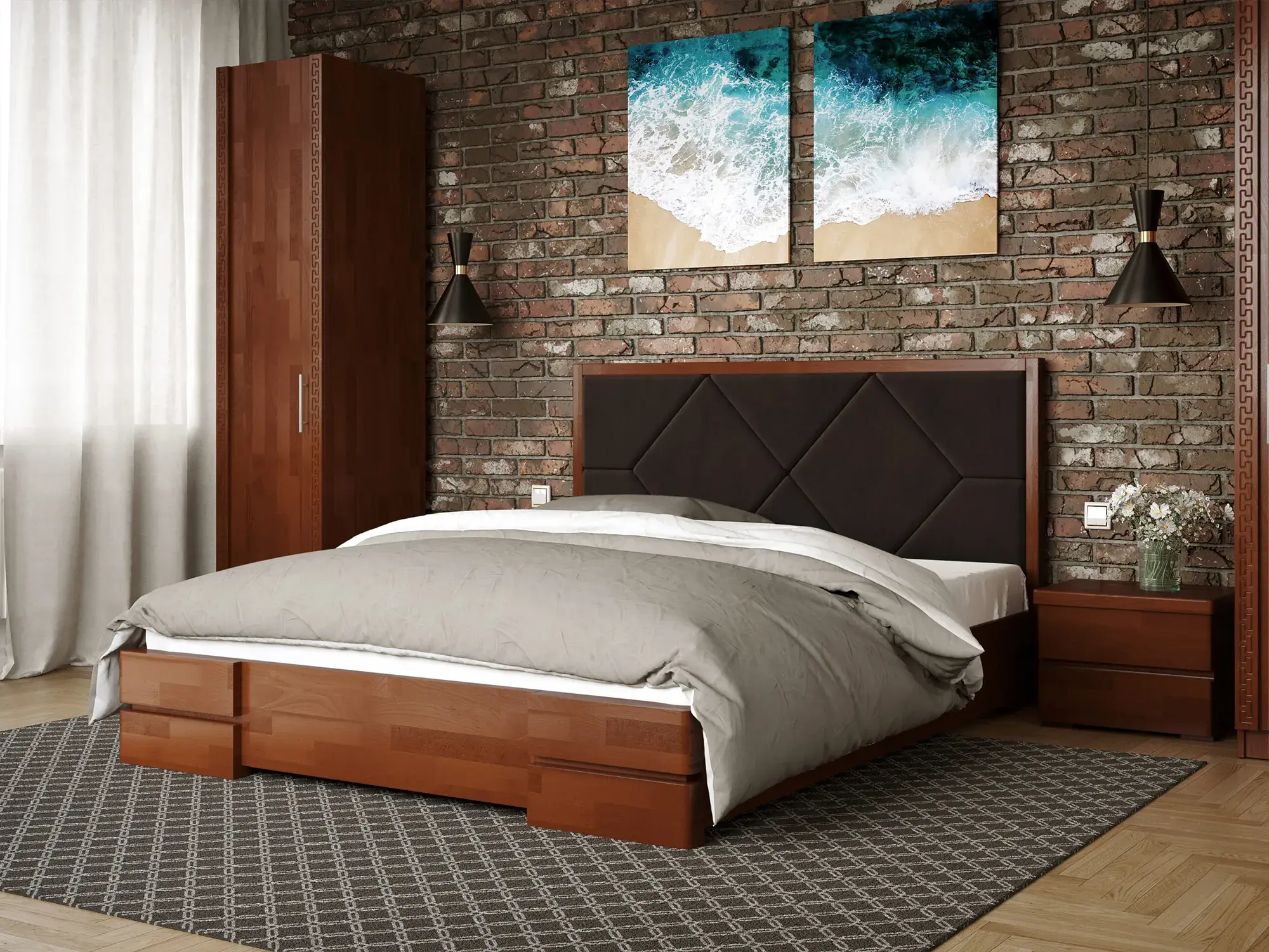 Кровать двуспальная Arbor Drev Магнолия 180x200 см Яблоня (48924) Кровать двуспальная Arbor Drev Магнолия 180x200 см Яблоня (48924)