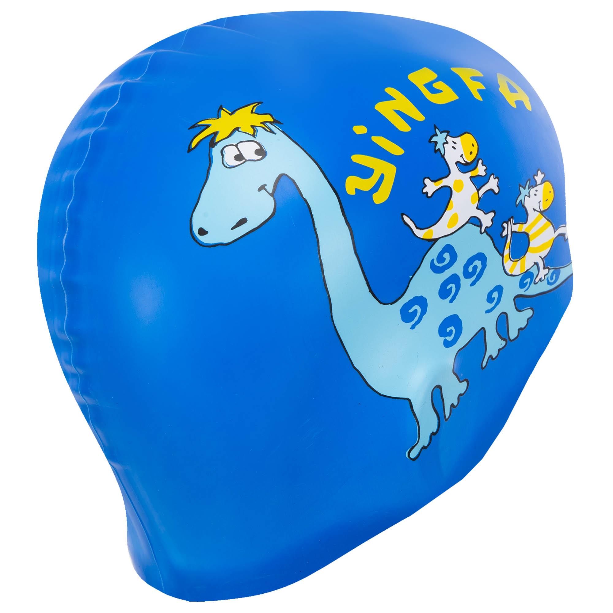 Шапочка для плавання дитяча YINGFA K0012 силіконова Синьо-блакитний (K0012_Синий-голубой) - фото 4