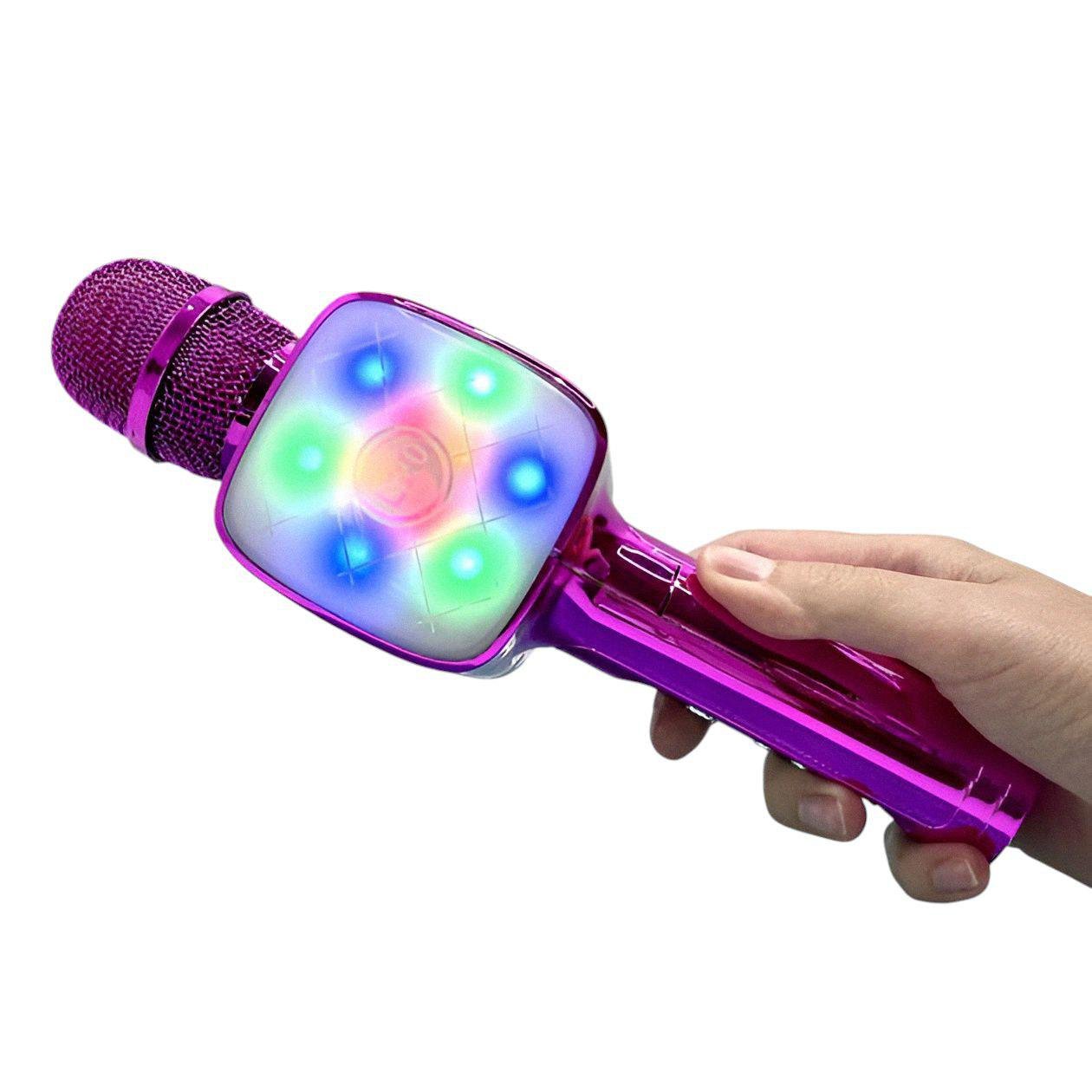 Караоке-микрофон беспроводной L20 с поддержкой Bluetooth/USB на аккумуляторе Фиолетовый (28784331) - фото 3