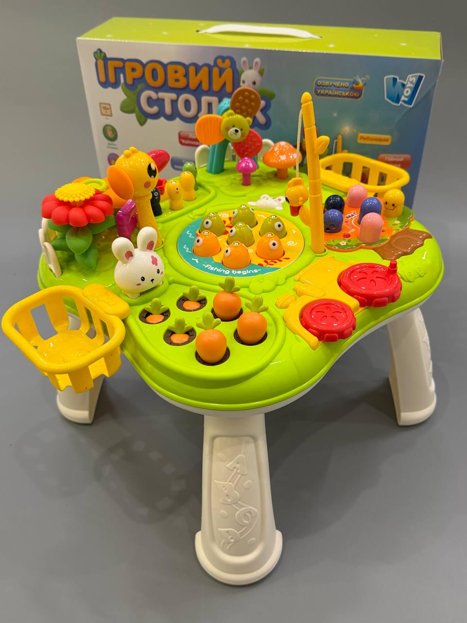 Игровой столик и бизиборд Wtoys 2в1 интерактивный украинский язык (73790)