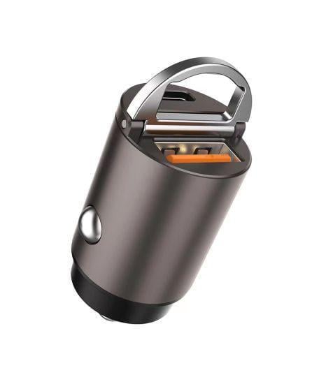 Зарядное устройство автомобильное Aspor A908 Mini Metal USB/USB-C 4,8A 30W Графитовое (1858272776)