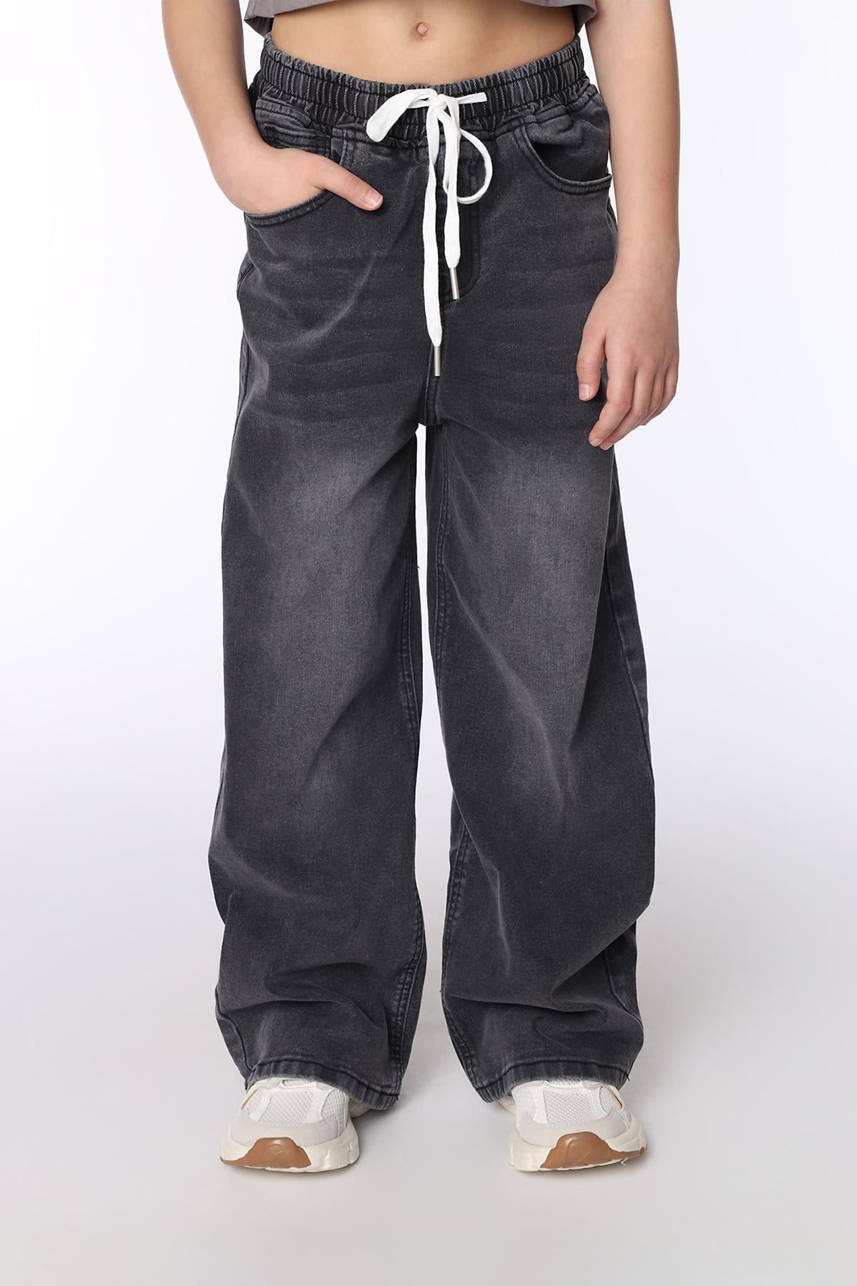 Джинсы для девочки Yuki Wide Leg 146 см Серый (ЦБ-00290470)