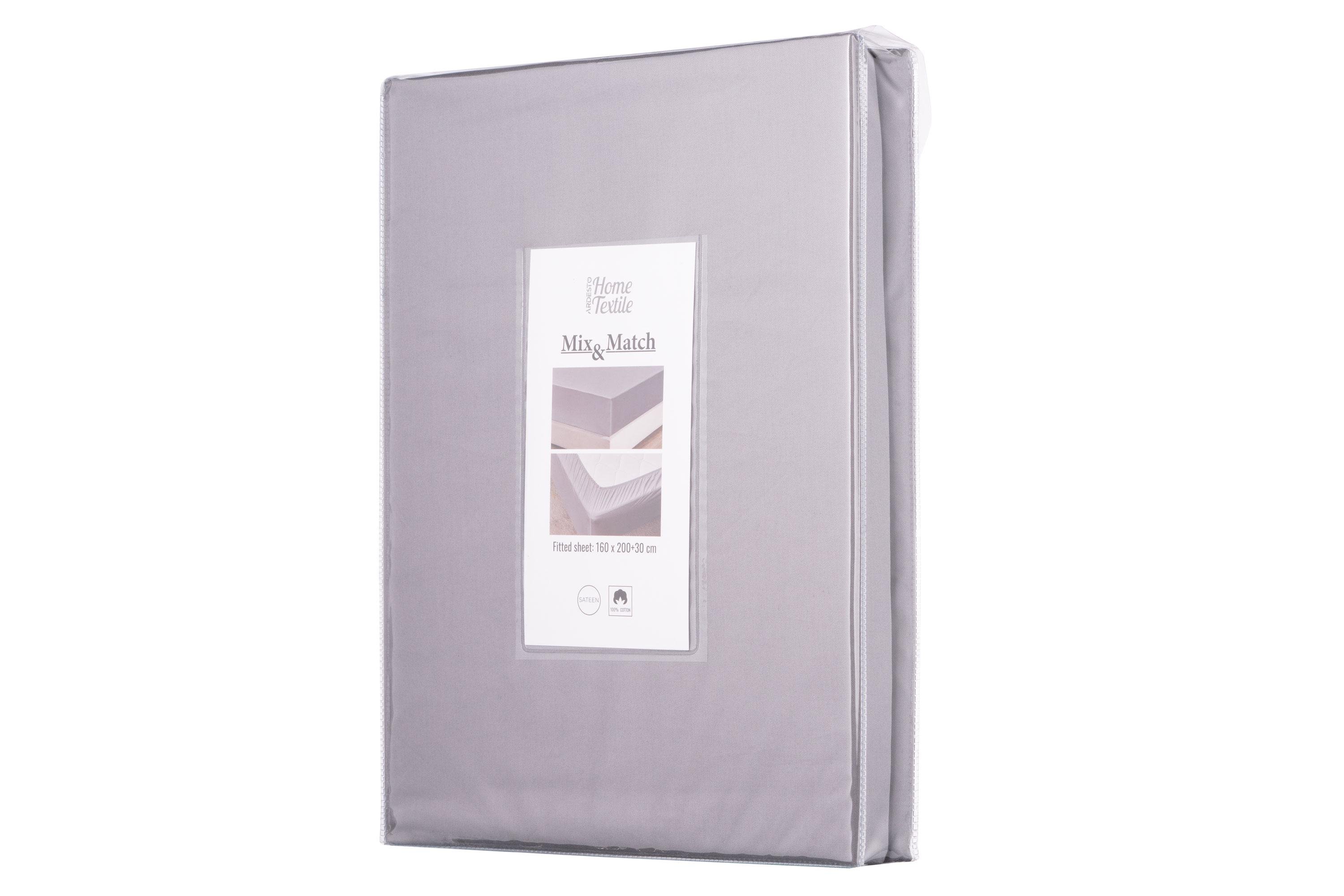 Простынь на резинке Ardesto Mix&Match 160х200/30 см Серый (ART1620FSD) - фото 1