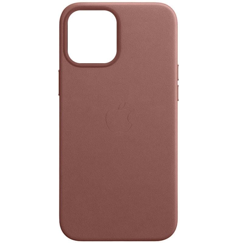 Противоударный кожаный чехол Leather Case (AAA) with MagSafe and Animation для Apple iPhone 14 Pro (6.1") Umber