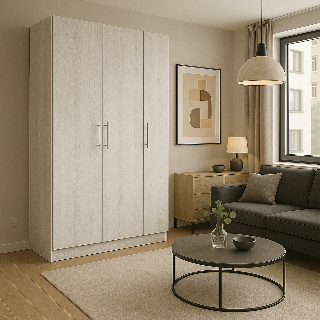 Шкаф распашной  SENAM ШР6 ДСП 2400х1400х450 мм Дуб крафт белый (ШР6.24.45.14.3)