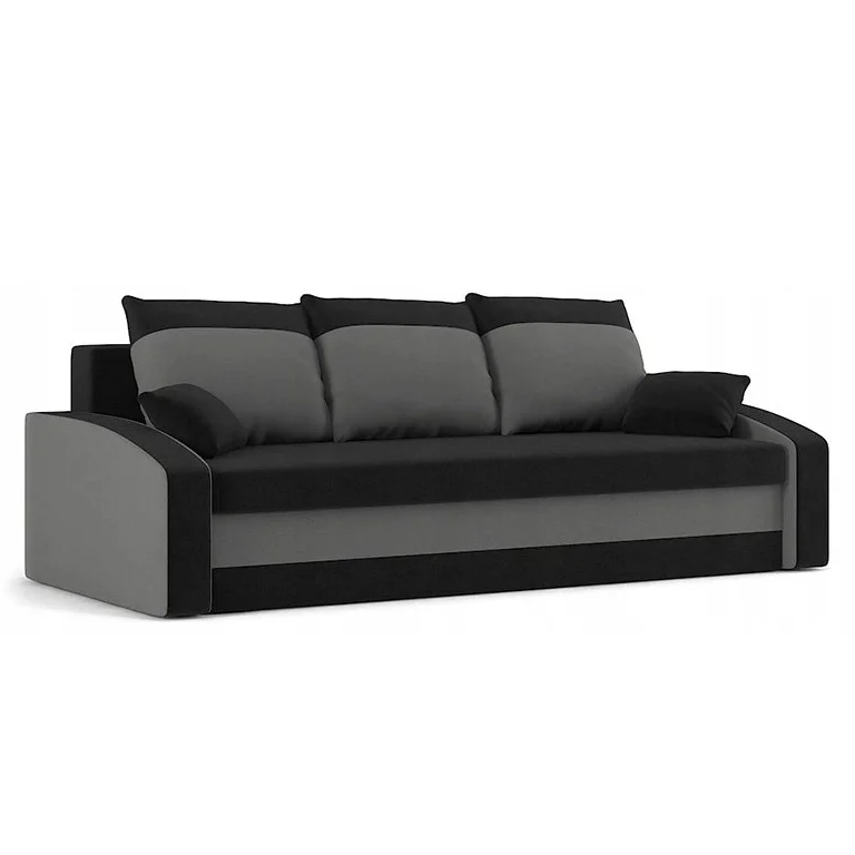 Диван Хелвет 225х90 см Черный/Серый (28118849)