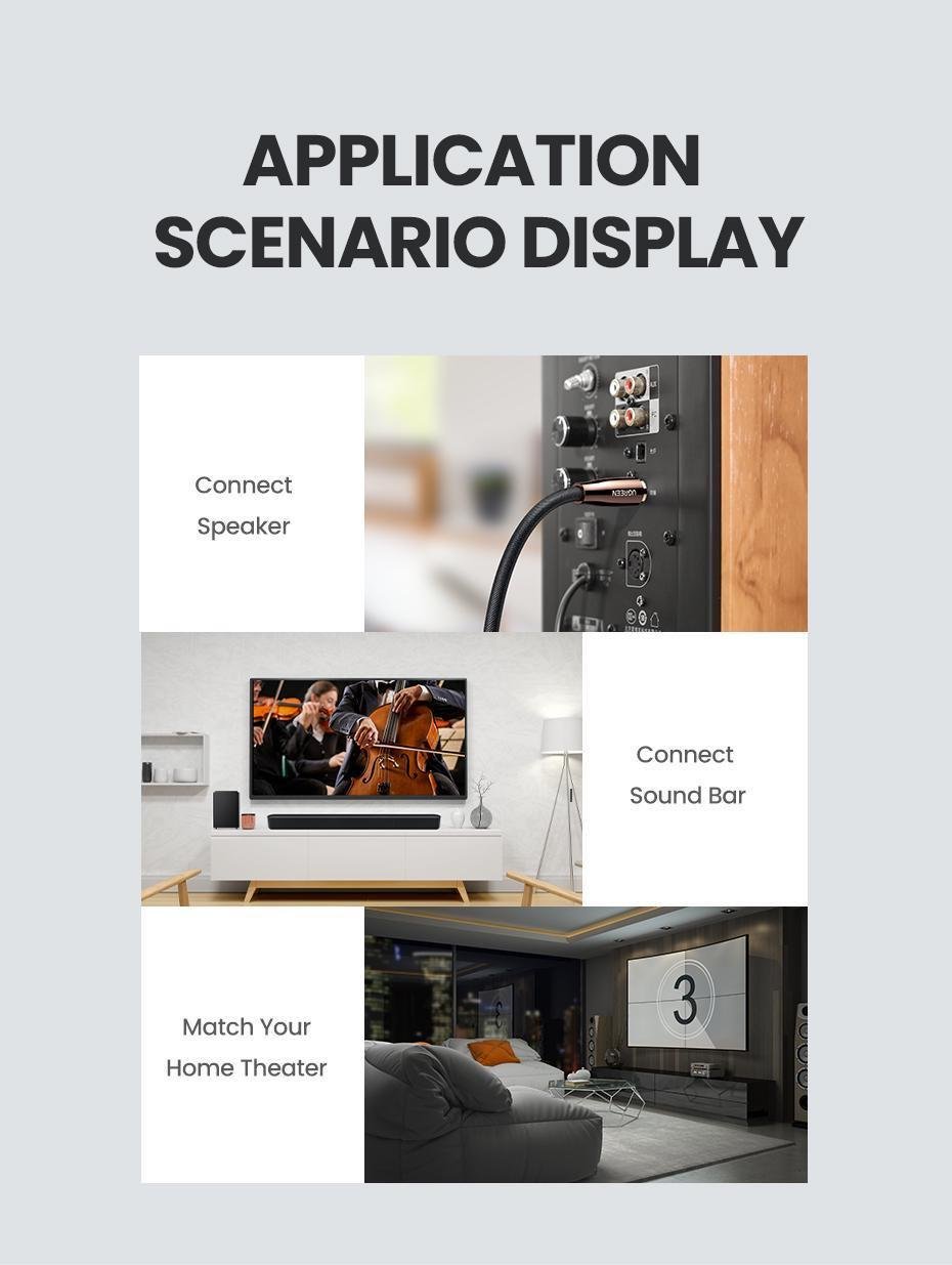 Кабель UGREEN RCA-RCA Коаксіальний Аудіо стерео S/PDIF Hi-Fi 5.1 Dolby нейлонове обплетення 1 м Чорний (70684) - фото 14 Кабель UGREEN RCA-RCA Коаксіальний Аудіо стерео S/PDIF Hi-Fi 5.1 Dolby нейлонове обплетення 1 м Чорний (70684) - фото 14
