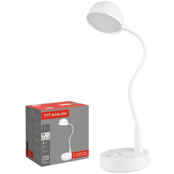 Лампа настільна з акумулятором TITANUM TLTF-012W 7 Вт 3000-6000K Білий (617664) - фото 2