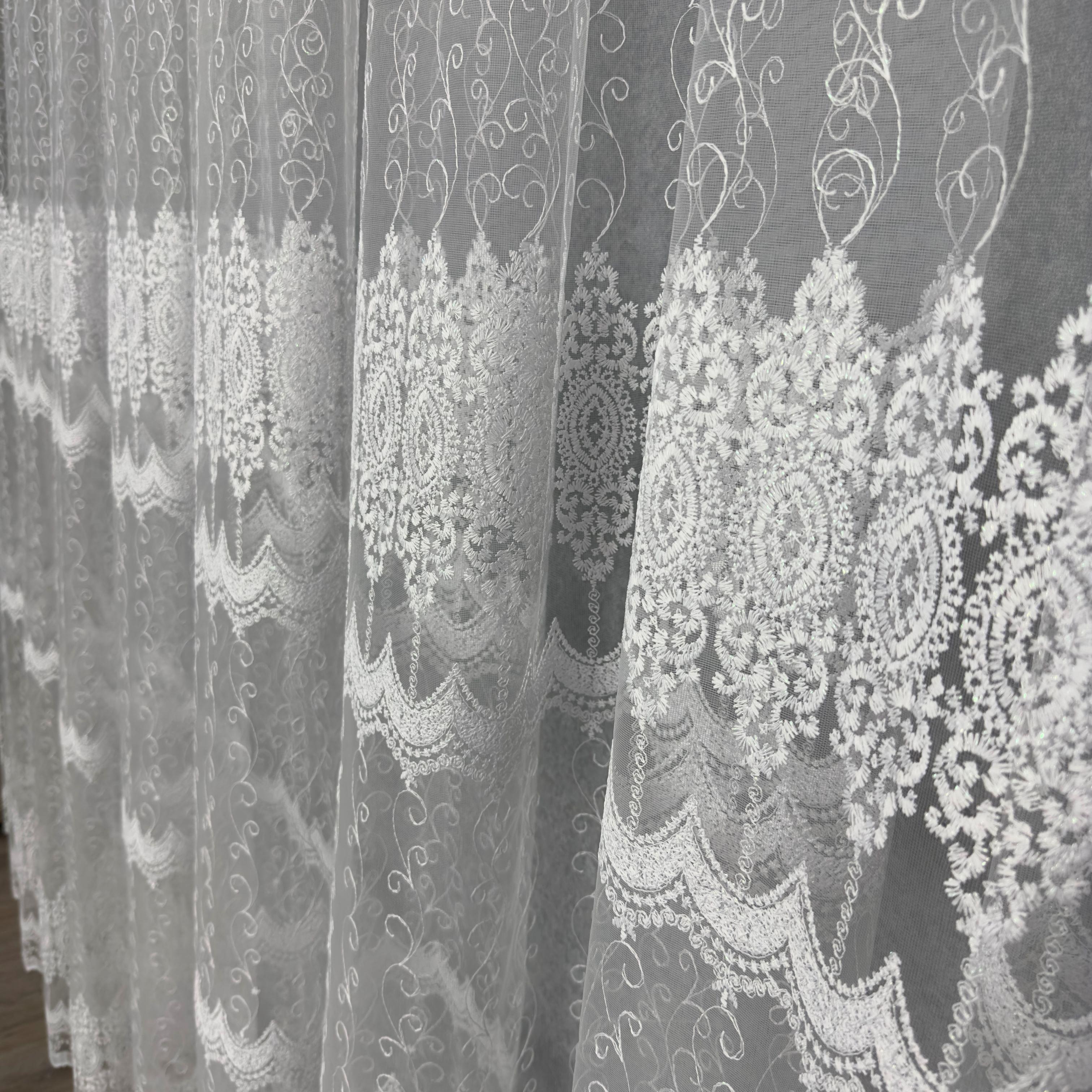 Тюль фатиновый TG Home №80513 С густой вышивкой 4х2,7 м - фото 3 Тюль фатиновый TG Home №80513 С густой вышивкой 4х2,7 м - фото 3