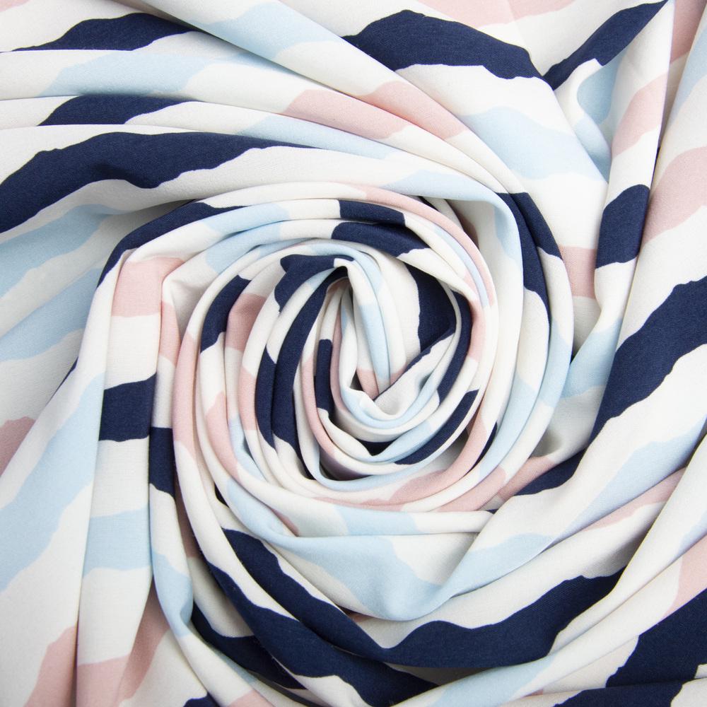 Ткань платяная супер софт Полоса Голубо-пудровый (23941)