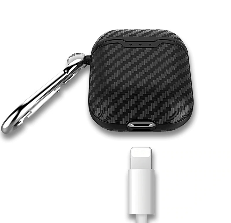 Силиконовый чехол Primo Carbon Fiber для AirPods 2 Black (993676818) - фото 2