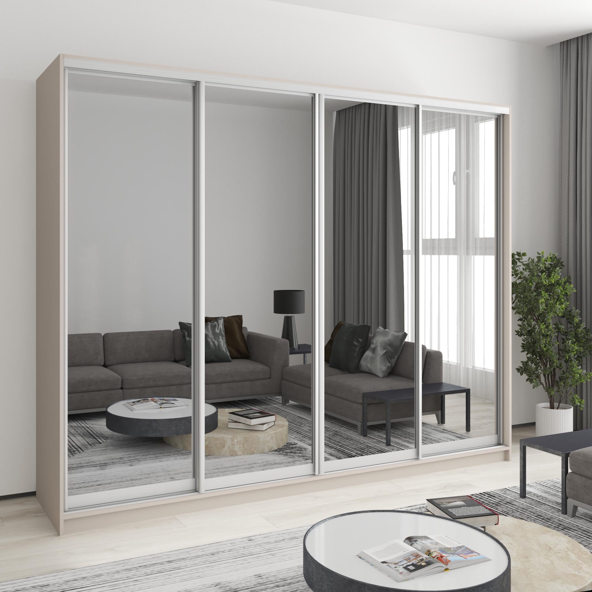 Шафа-купе чотиридверна MebelStar Комбо AL 4 дзеркала 260x45x210 см Кашемір (MBS-12563)