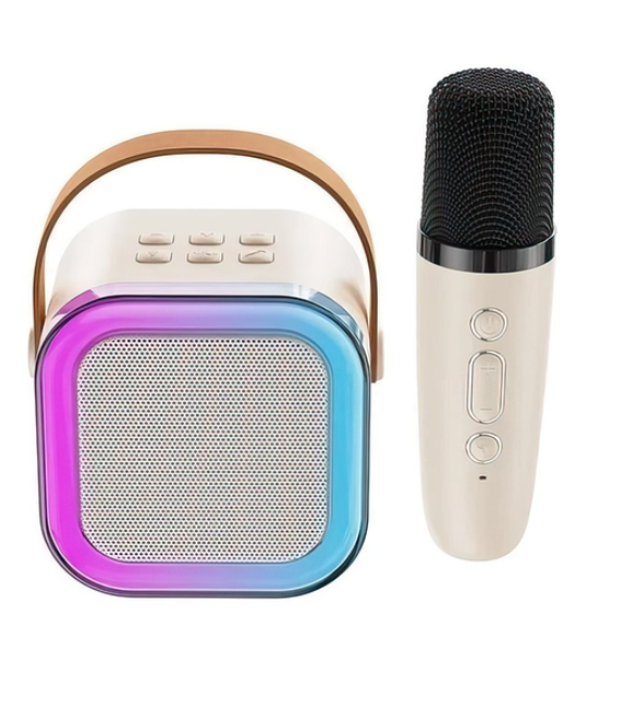 Колонка портативна Bluetooth K12 з мікрофоном бездротова міні караоке з RGB підсвічуванням для дітей