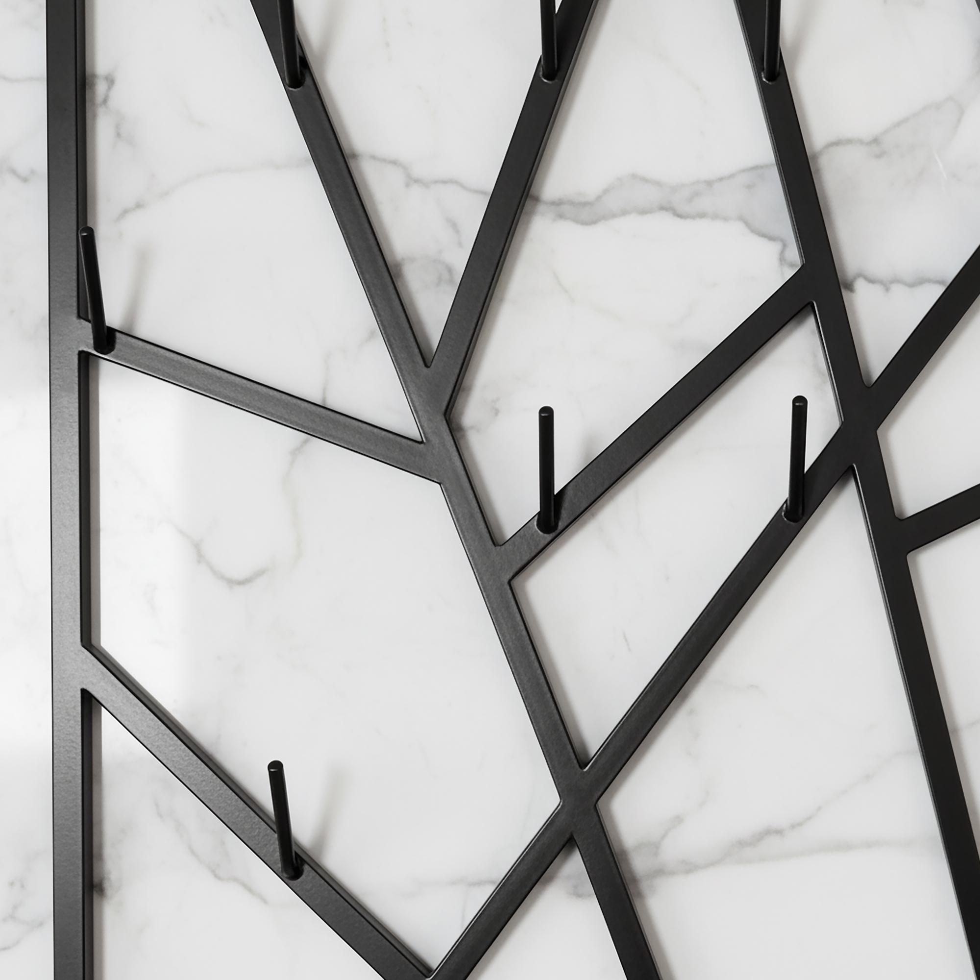 Вешалка для одежды настенная из металла Loft 600x200 мм H 1000 мм Черный (1555) - фото 3