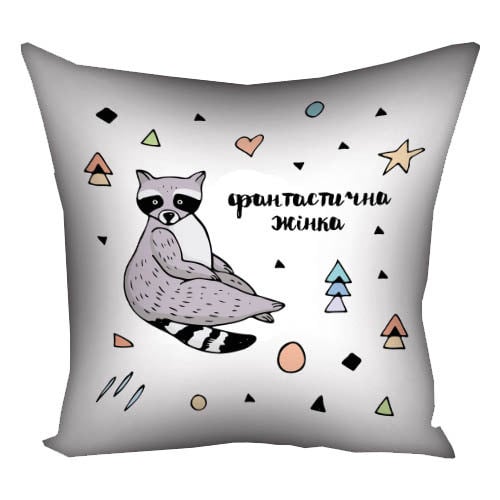 Подушка с принтом "Фантастична жінка" 30x30 см (3P_20F022)