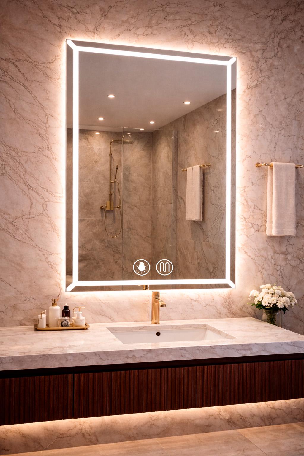 Зеркало для ванной комнаты BRS смарт с подсветкой LED/подогревом 60х80 см (574054987) Зеркало для ванной комнаты BRS смарт с подсветкой LED/подогревом 60х80 см (574054987)