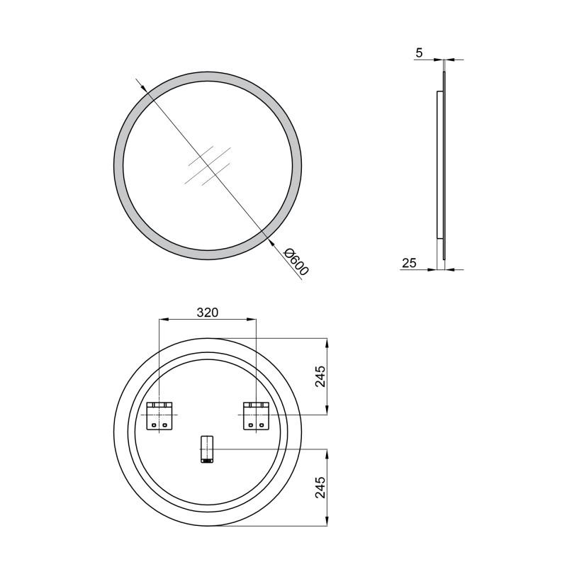 Дзеркало Qtap Virgo R600 з LED-підсвічуванням кругле настінне (QT1878250660W) - фото 2