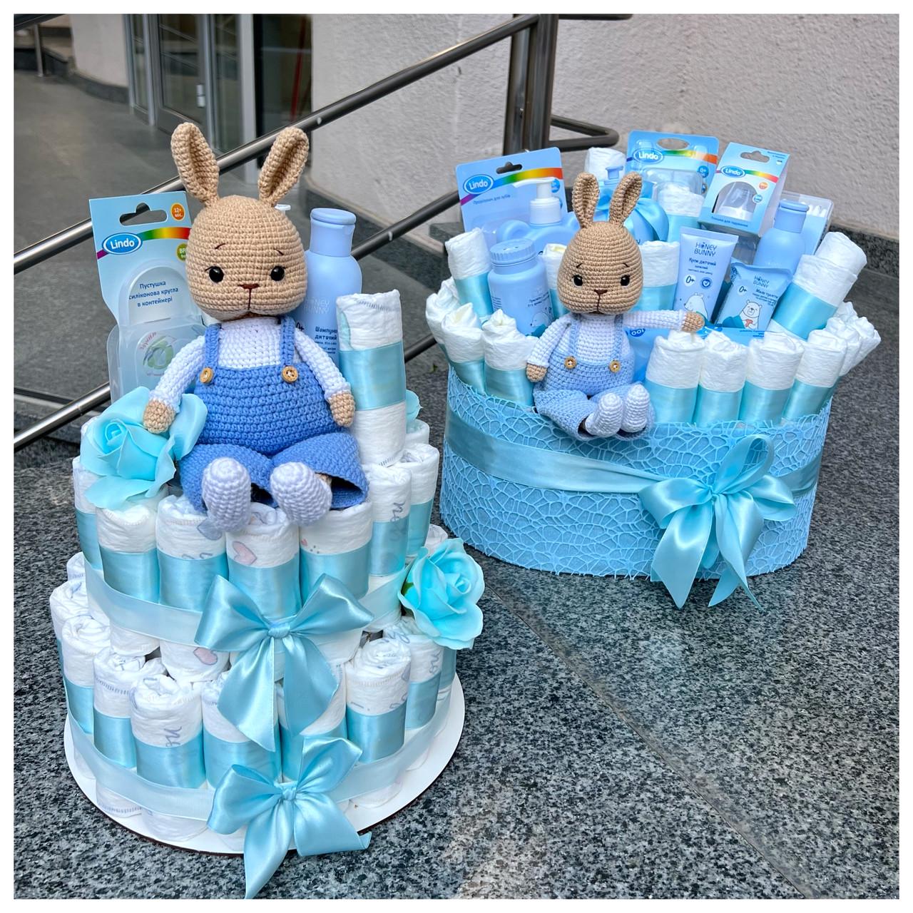 Букет з памперсів на виписку з пологового будинку для новонародженого Блакинтний (1963545355) - фото 5 Букет з памперсів на виписку з пологового будинку для новонародженого Блакинтний (1963545355) - фото 5
