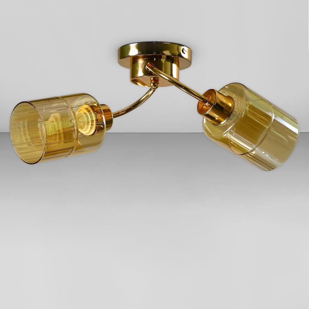 Люстра стельова Light House SC-18705/2 FG 450х180х210 мм Золотий/Медовий 