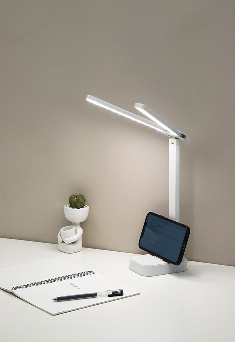 Настольная Led лампа с аккумулятором 32Led, лампа для учебы, белая (00013)