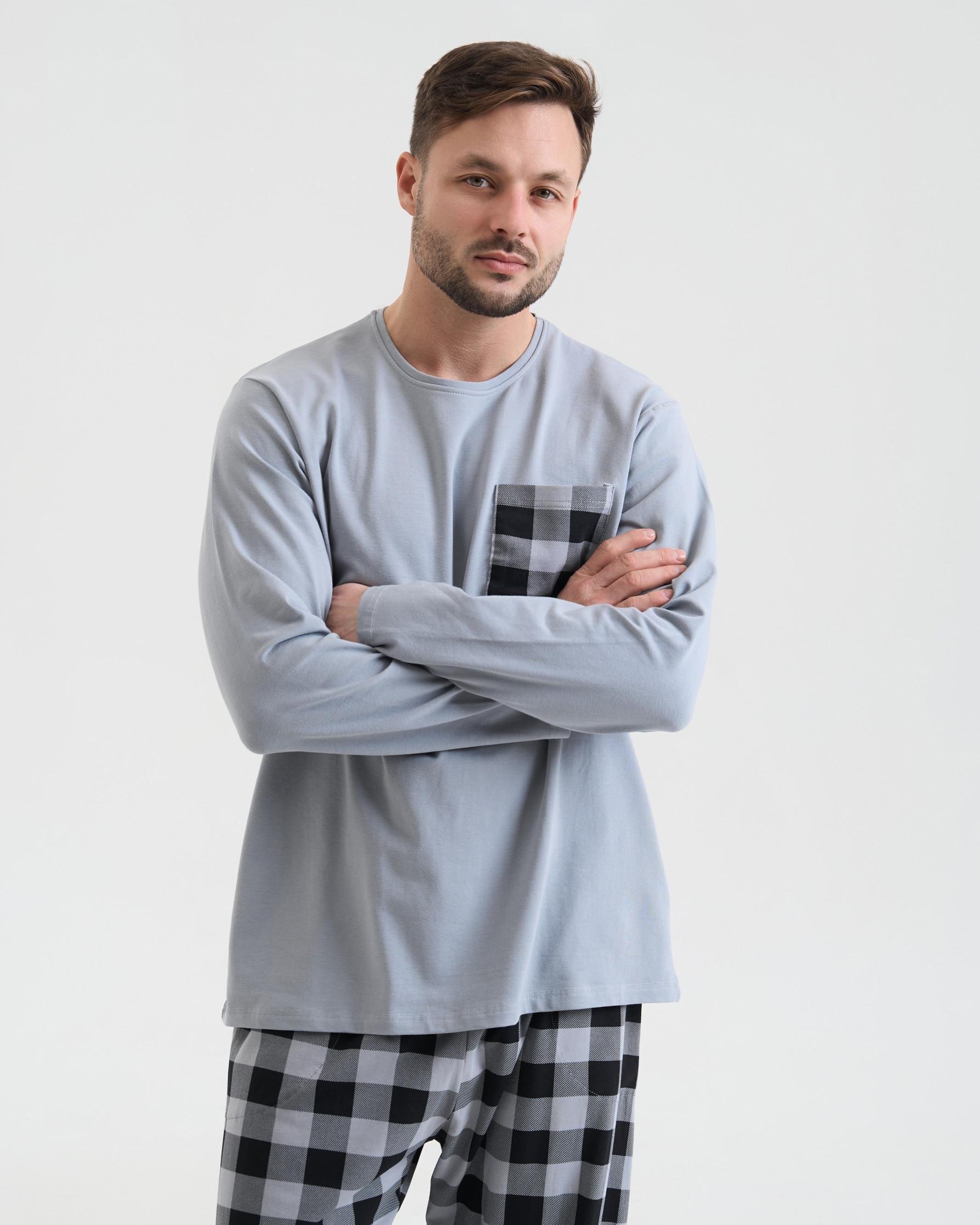 Піжами чоловіча Nicoletta 93936k в клітку 2XL Сірий (93936) - фото 2 Піжами чоловіча Nicoletta 93936k в клітку 2XL Сірий (93936) - фото 2