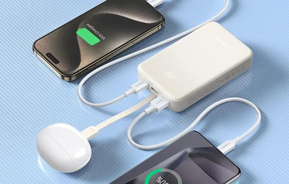 Повербанк Ugreen PB505 20000 mAh PD 20W White (614660) - фото 9 Повербанк Ugreen PB505 20000 mAh PD 20W White (614660) - фото 9