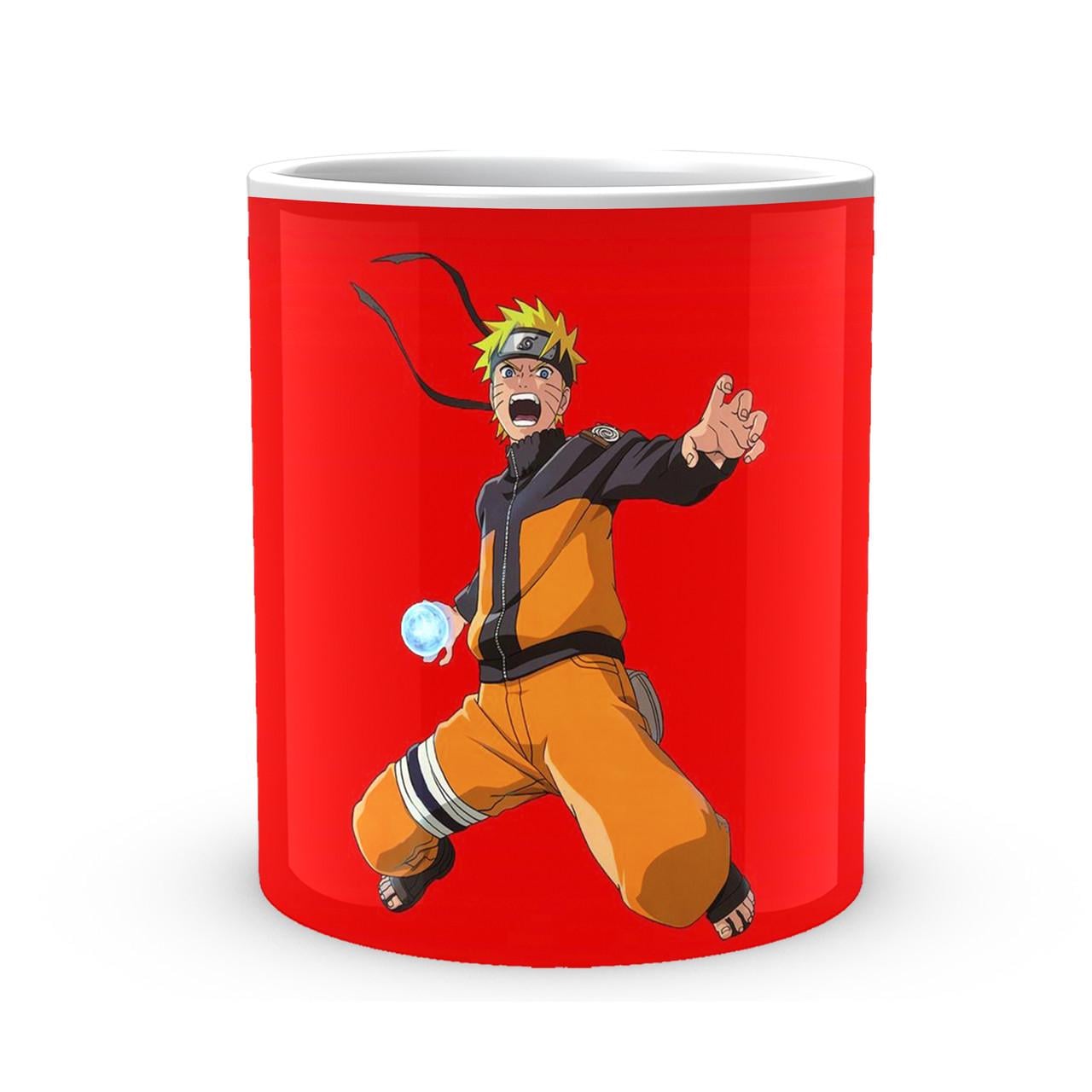 Чашка Gee! Белый Наруто Naruto В прыжке на красном фоне NA.02.586