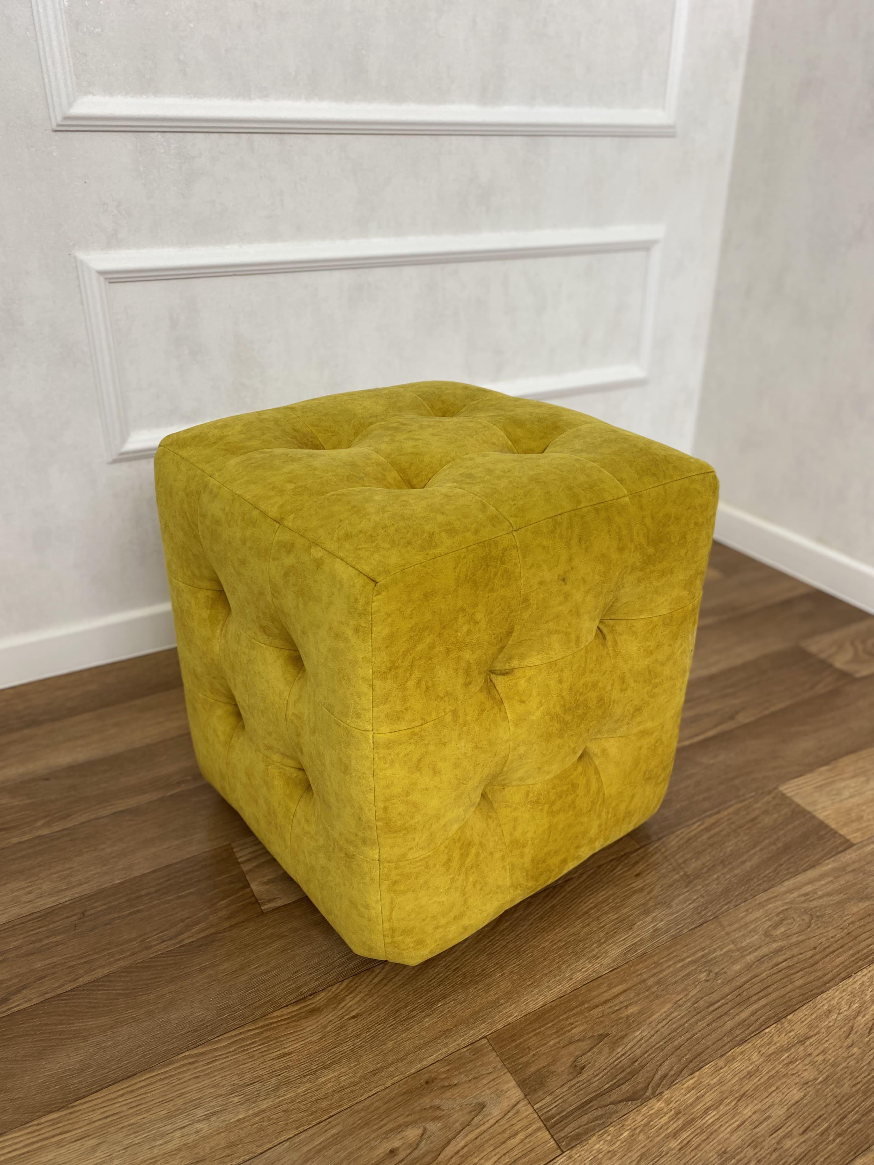Пуф-банкетка Square м'який квадратний 45 см Жовтий - фото 2