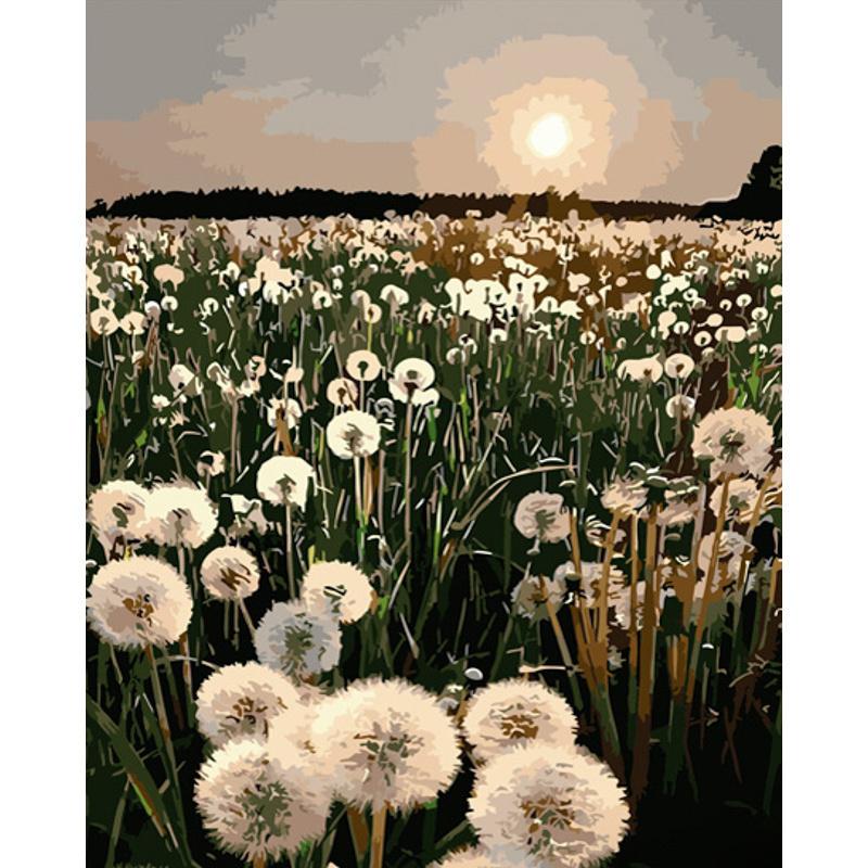 Картина по номерам Strateg Премиум Поле одуванчиков 40x50 см (GS698)