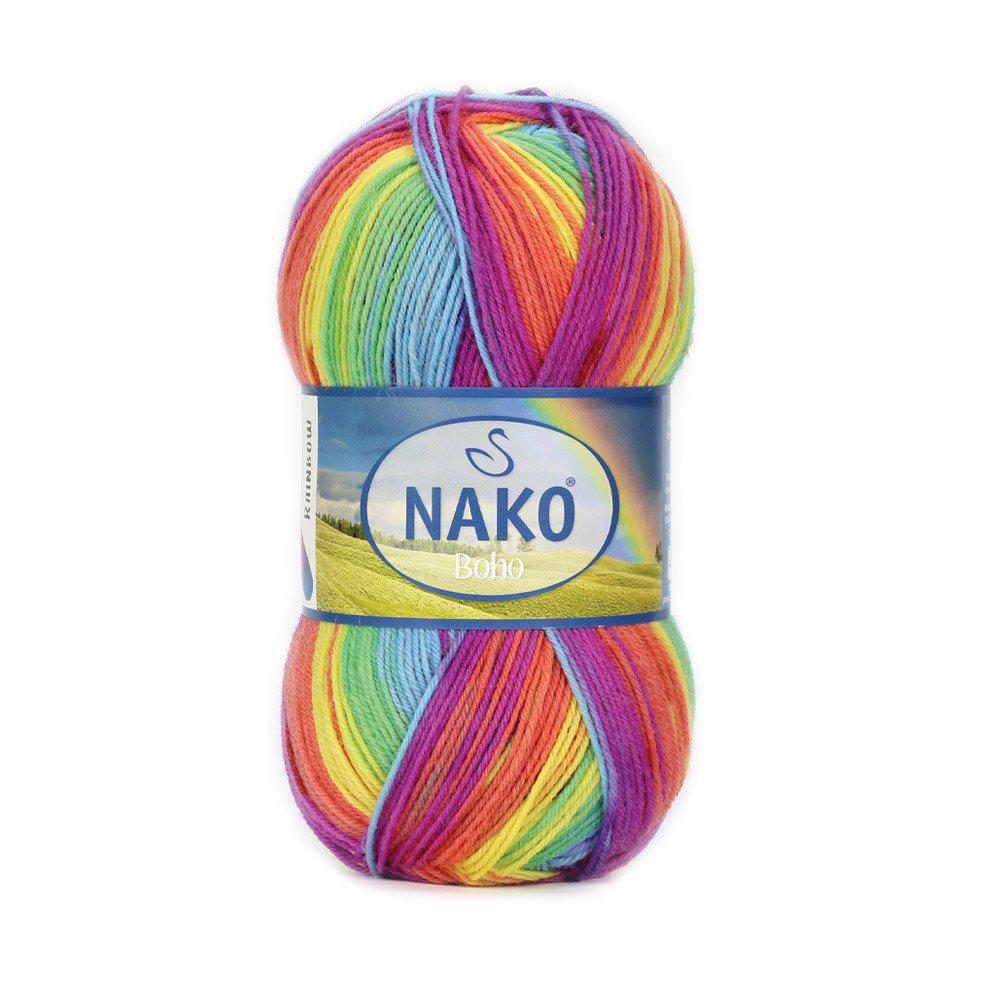 Пряжа носочная Nako Boho Concept 82443 Rainbow (2513)