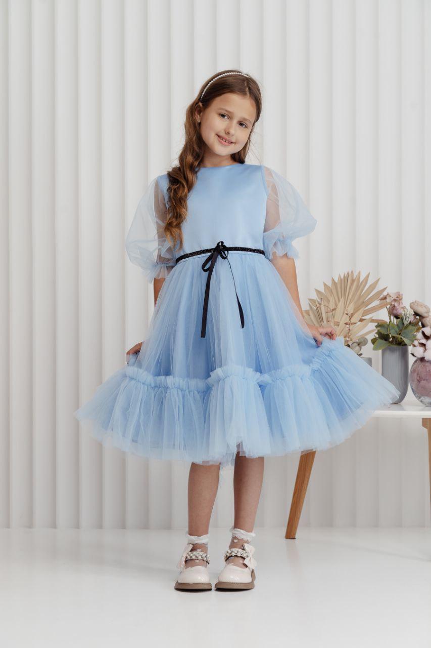 Платье праздничное для девочки 110 см Голубой (2229153736) - фото 6 Платье праздничное для девочки 110 см Голубой (2229153736) - фото 6