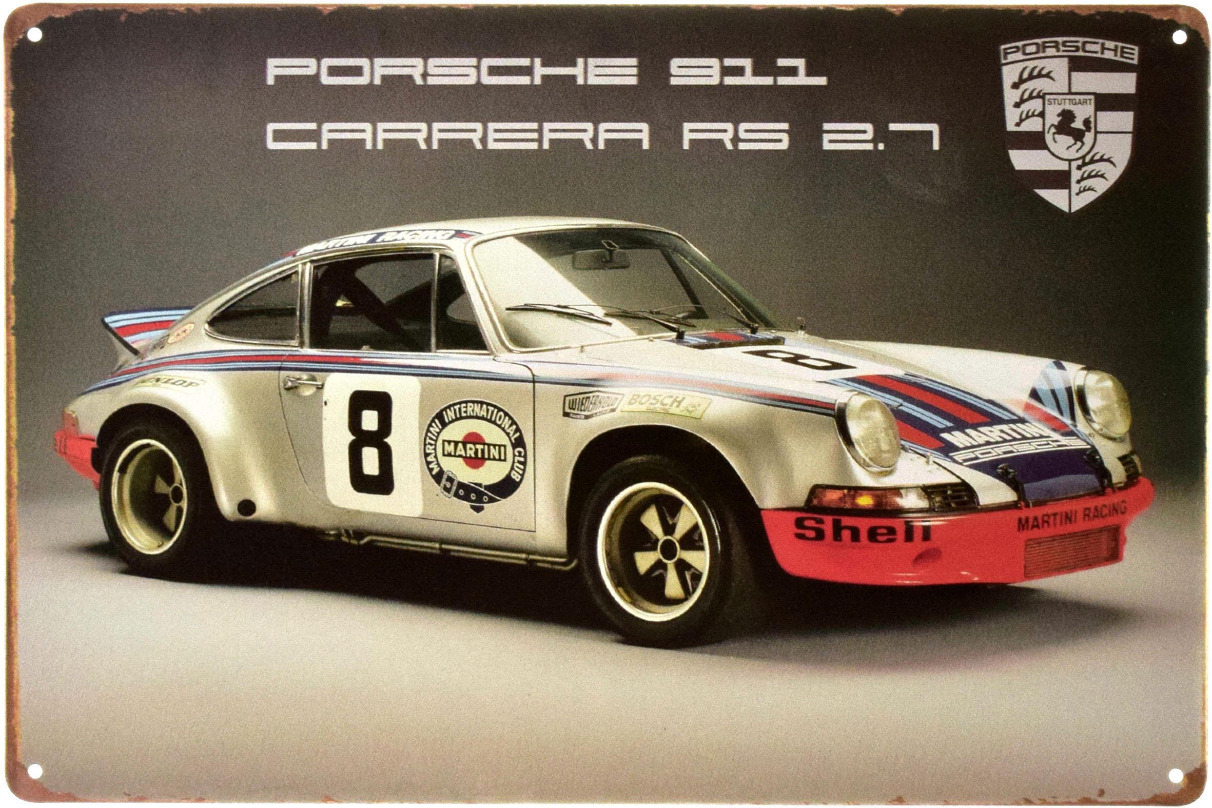 Табличка металлическая Porsche 911 Carrera RS 27 20x30 см