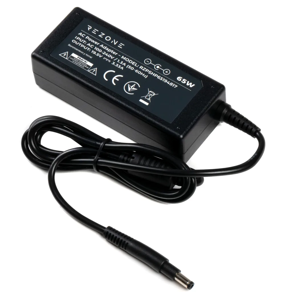 Блок живлення для ноутбука Rezone HP 4,8х1,7 long 65W 19,5V 3,33А (RZPSHP65194817)